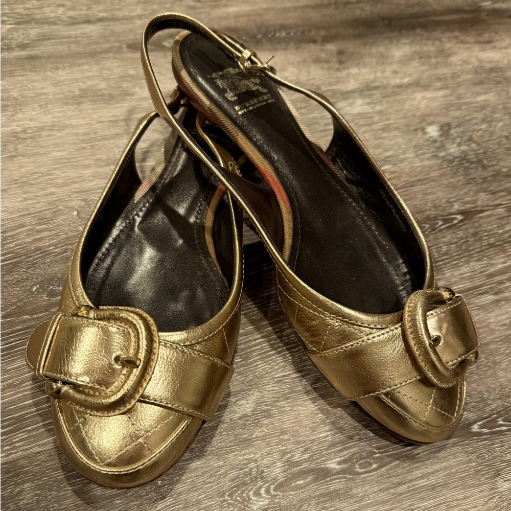 Burberry sling back flats